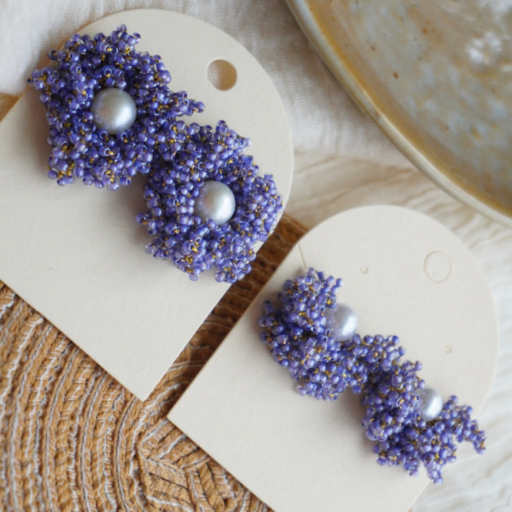 Freshwater Pearl Crochet Beaded Earrings,Lumivault.