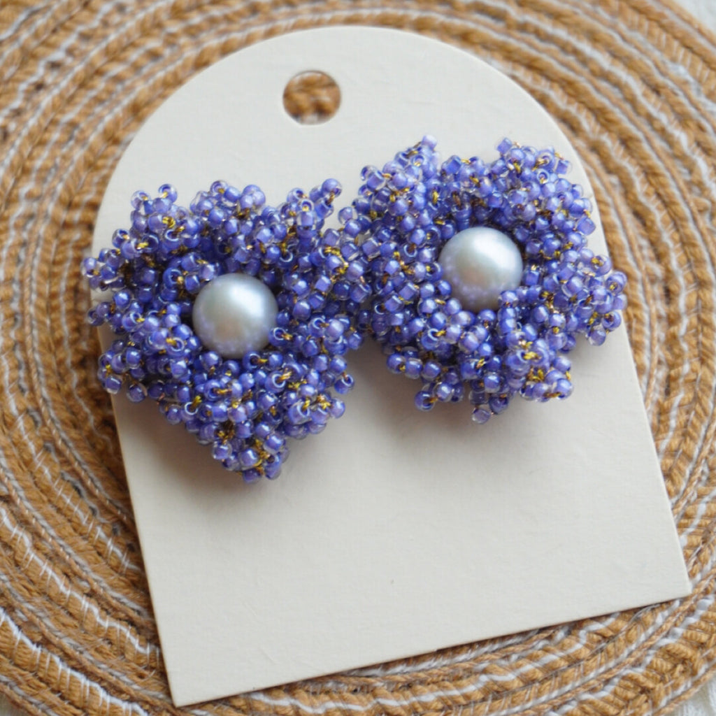 Freshwater Pearl Crochet Beaded Earrings,Lumivault.
