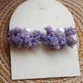 Freshwater Pearl Crochet Beaded Earrings,Lavender Purple Small / Studs,Lumivault.