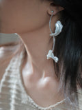 Freshwater Pearl Irregular Shell Earrings,Lumivault.