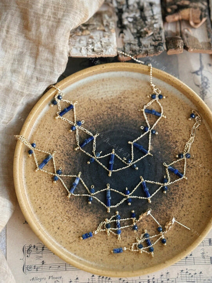 Frozen Night Sky Lapis Lazuli Necklace