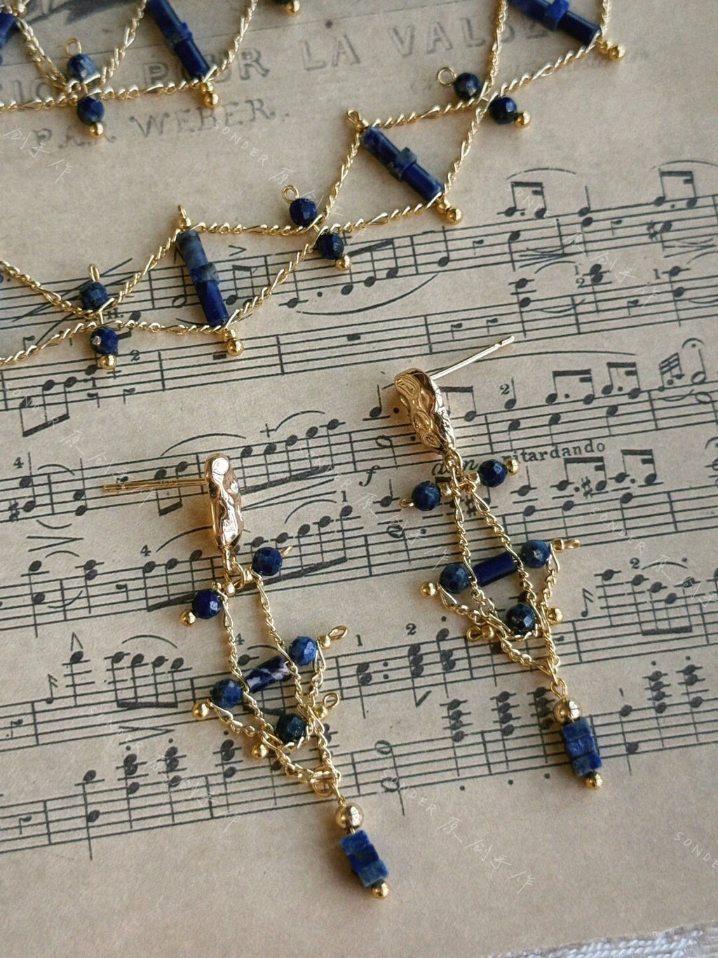 Frozen Night Sky Lapis Lazuli Necklace,Lumivault.