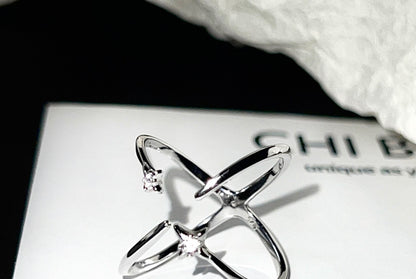 Galaxy Four Pointed Star Ring - Lumivault