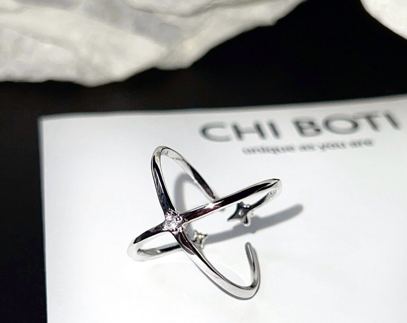 Galaxy Four Pointed Star Ring,Lumivault.