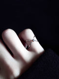 Galaxy Four Pointed Star Ring,Double Track Pinky Ring,Lumivault.
