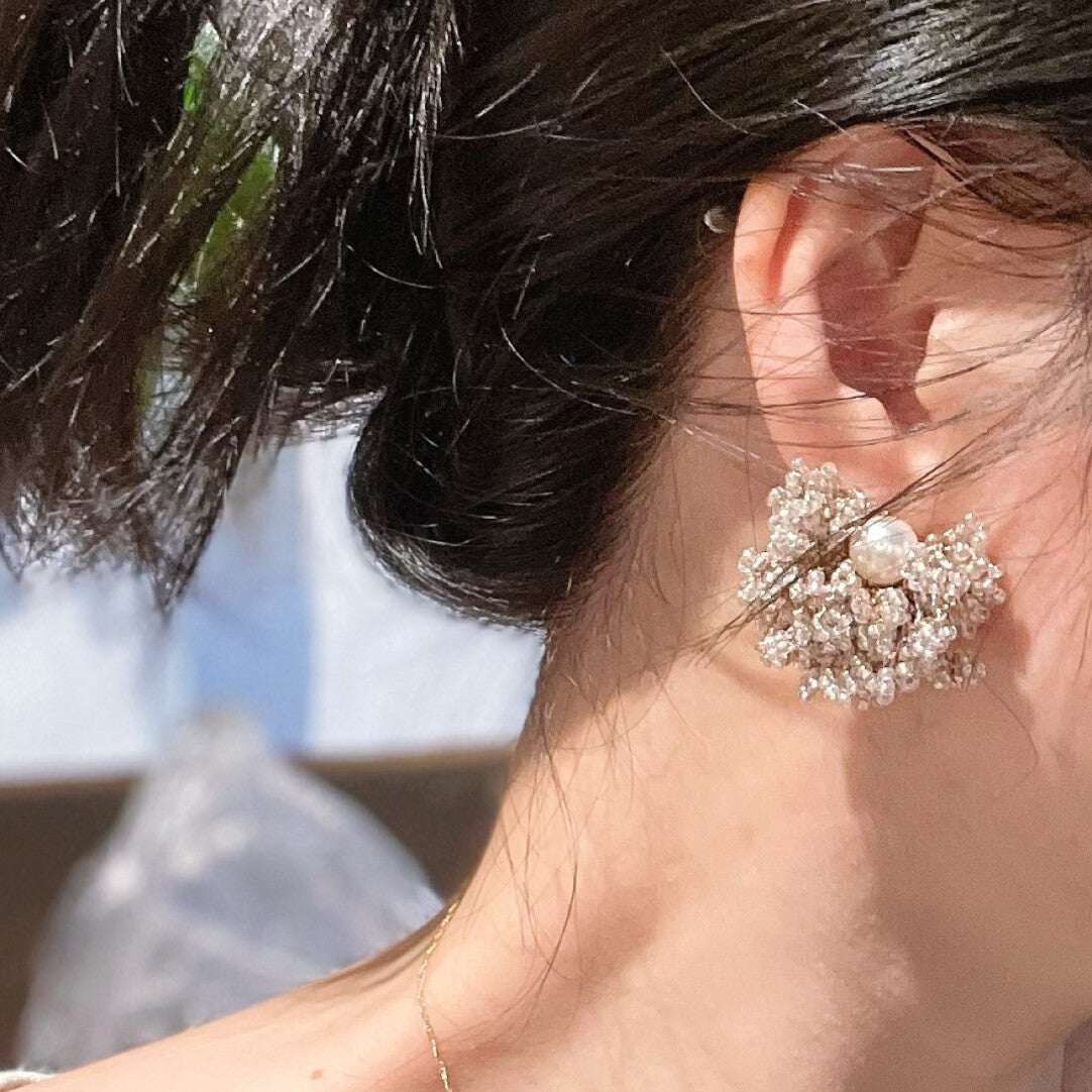 Gentle Beaded Pearl Earrings,Lumivault.
