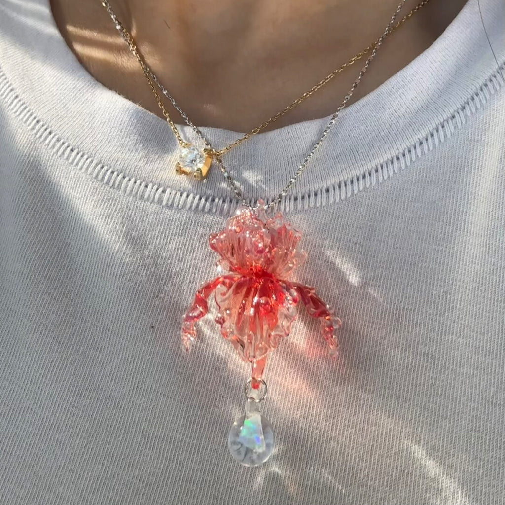 Glass Iris Necklace,Lumivault.