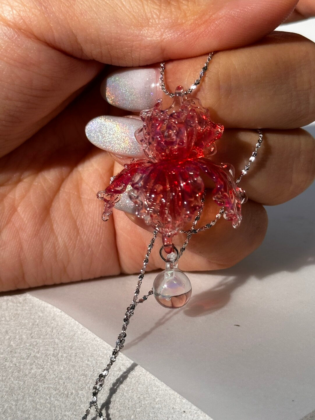Glass Iris Necklace,Lumivault.