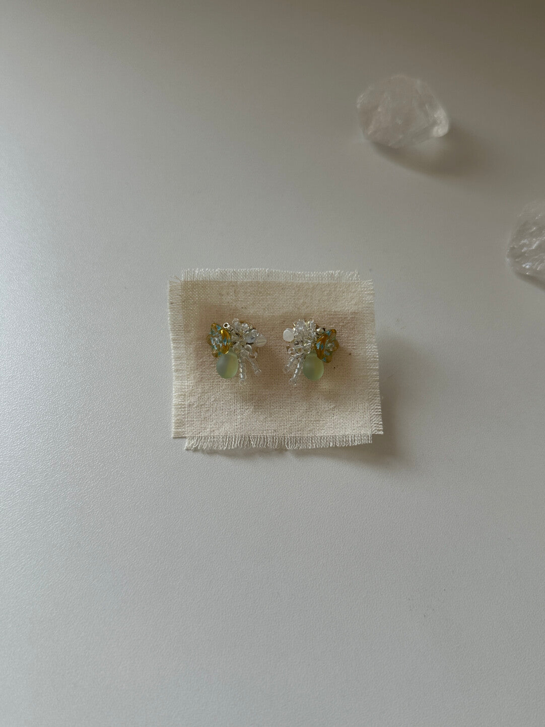 Green Beaded Earrings,Lumivault.