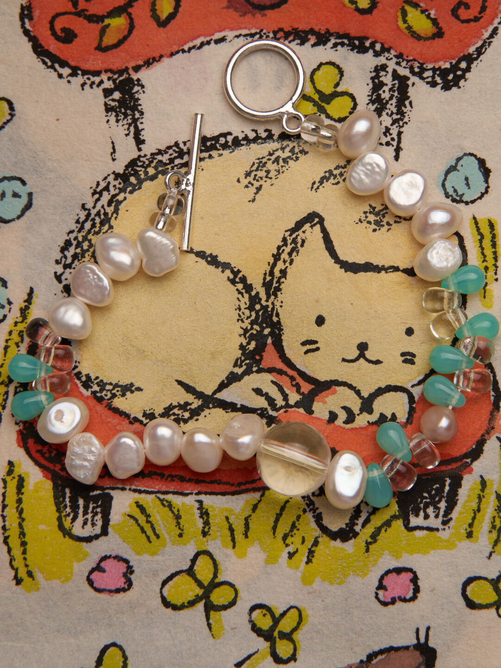 Green Grape Sparkling Water Beaded Bracelet,Lumivault.