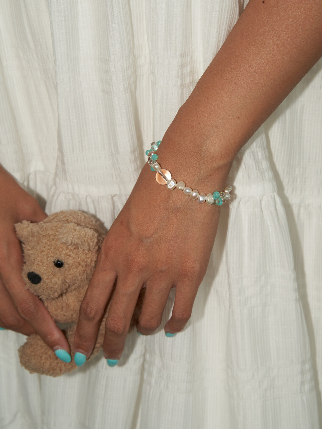 Green Grape Sparkling Water Beaded Bracelet,Lumivault.