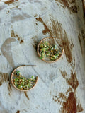 Green Quartz Irregular Winding Earrings,Lumivault.
