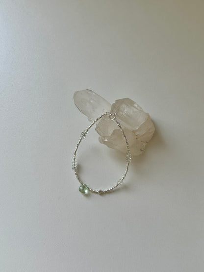 Green Grape Beaded Silver Bracelet - Lumivault