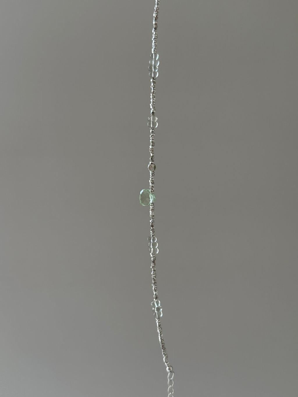 Green Grape Beaded Silver Bracelet,Lumivault.