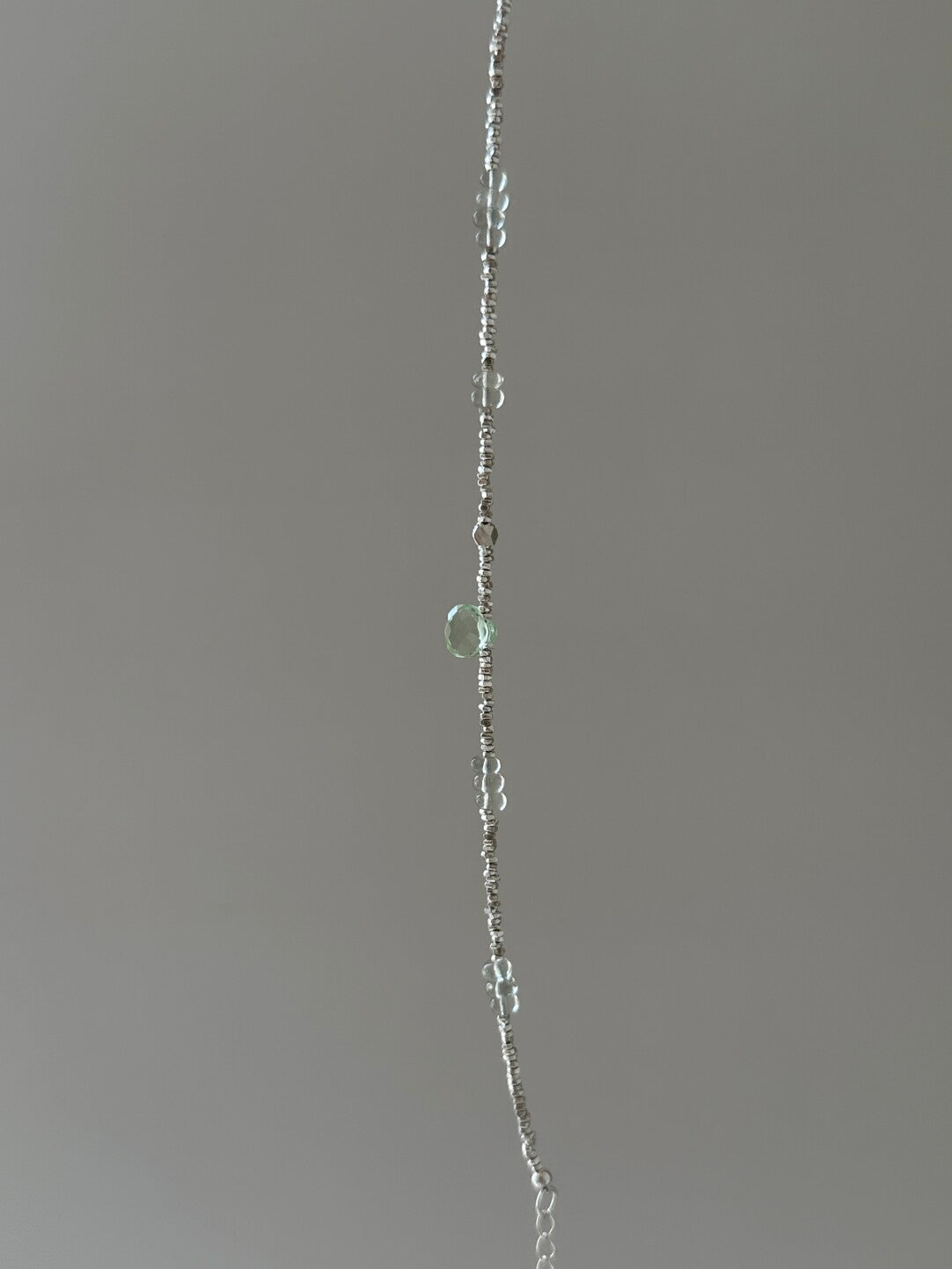 Green Grape Beaded Silver Bracelet,Lumivault.