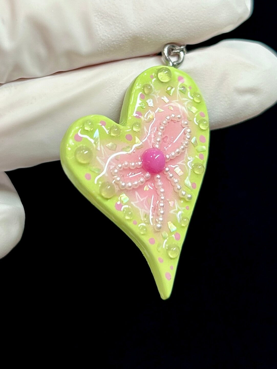 Guava Milkshake Irregular Heart Necklace,Lumivault.