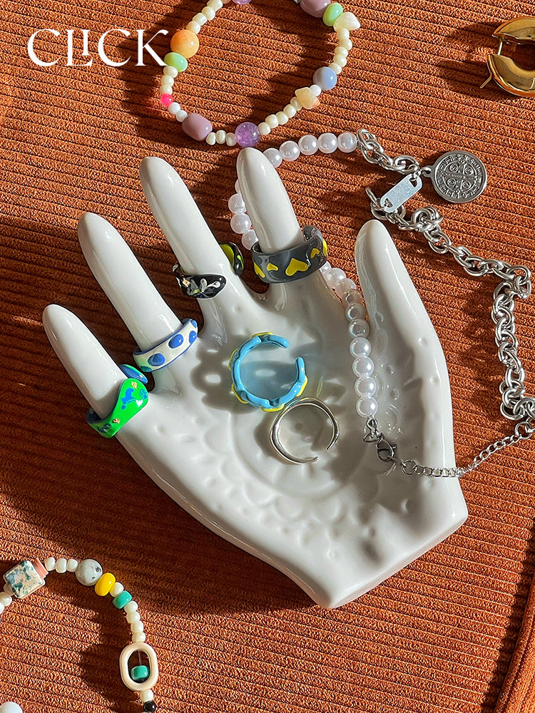 Hand Shaped Ceramic Ring Holder