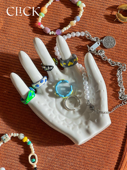 Hand Shaped Ceramic Ring Holder