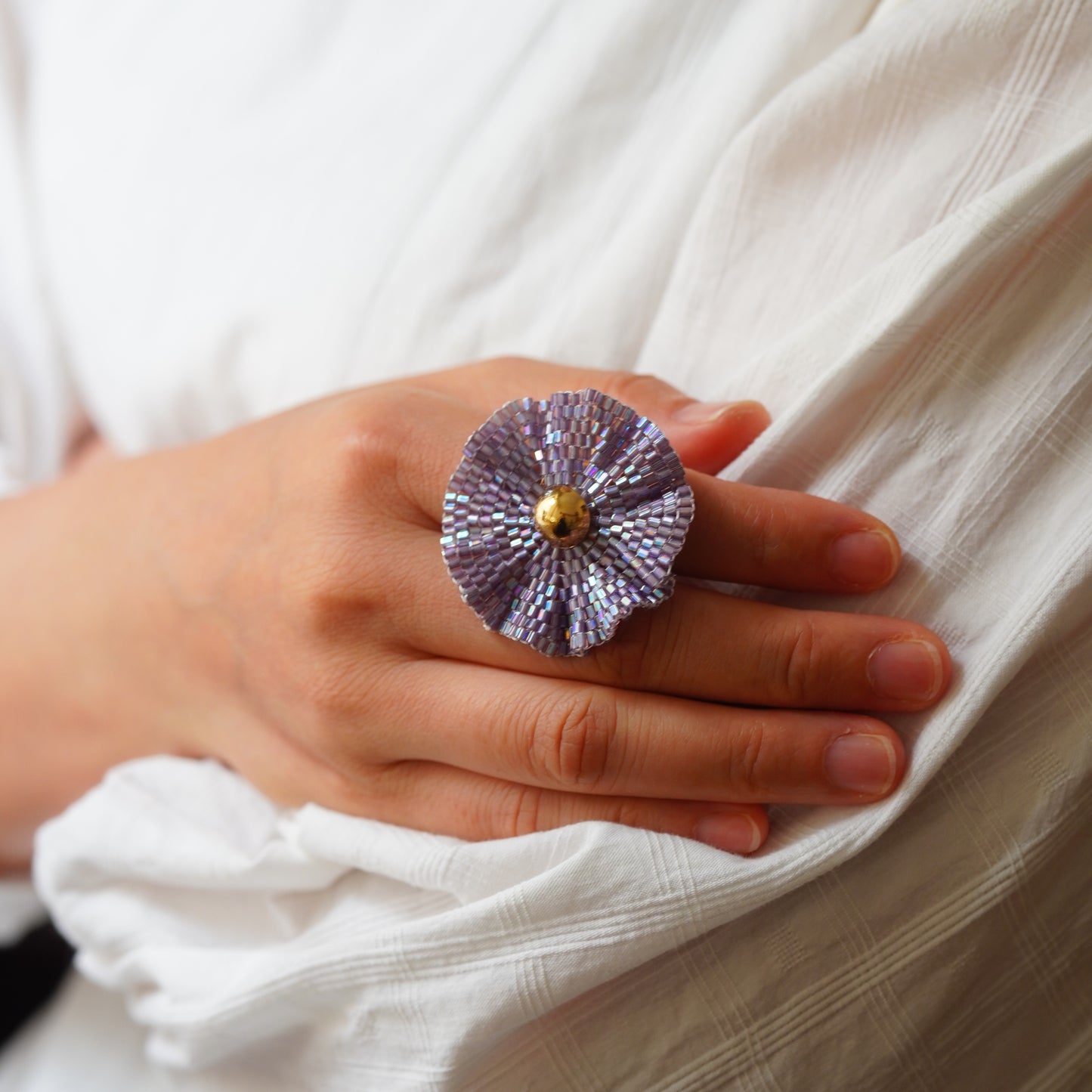 Handmade Beaded FLower Earrings