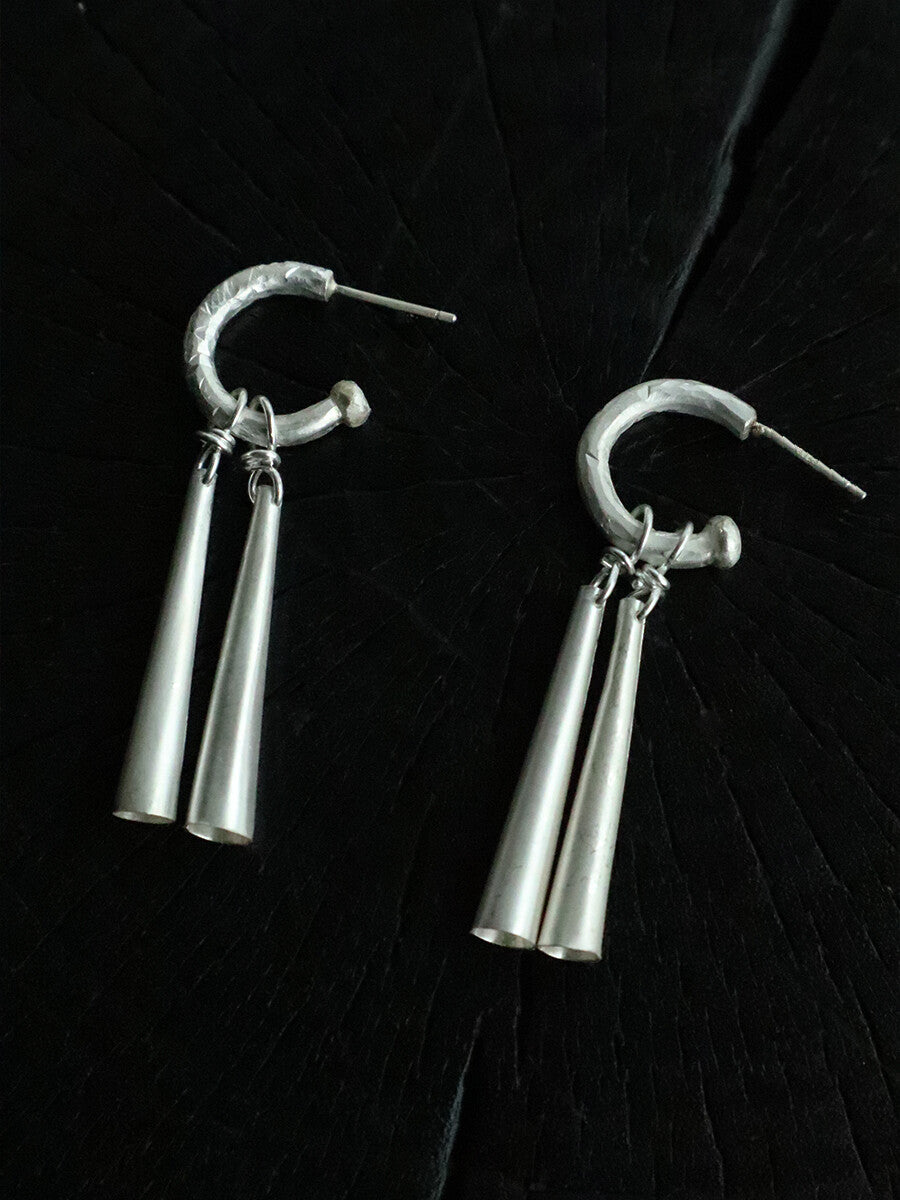 Handmade Bell Silver Earrings,Lumivault.