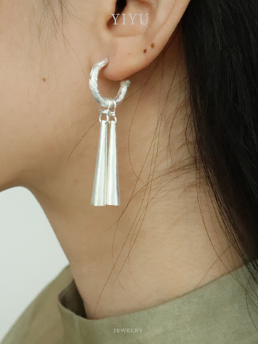 Handmade Bell Silver Earrings,Lumivault.