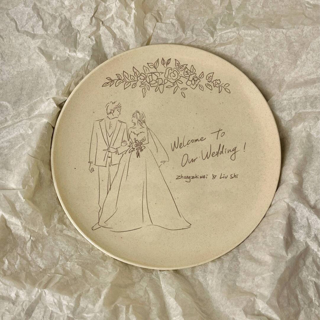 Handmade Birthday & Wedding Anniversary Plates,Wedding Anniversary #3,Lumivault.