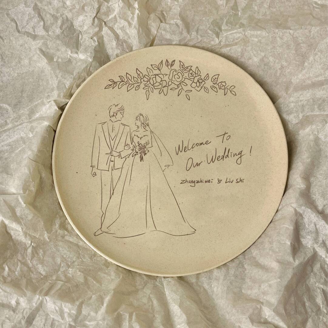 Handmade Birthday & Wedding Anniversary Plates,Wedding Anniversary #3,Lumivault.