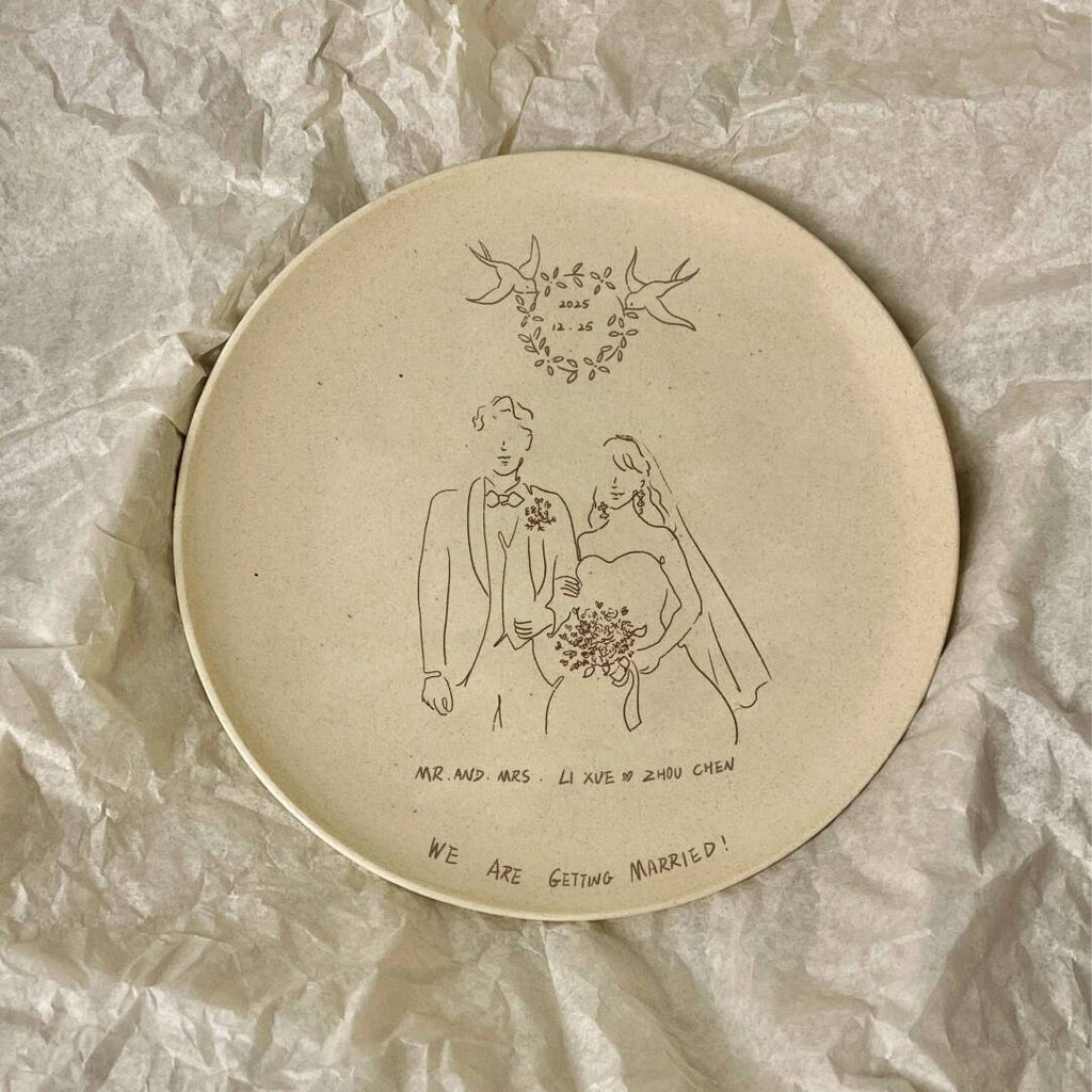 Handmade Birthday & Wedding Anniversary Plates,Wedding Anniversary #1,Lumivault.