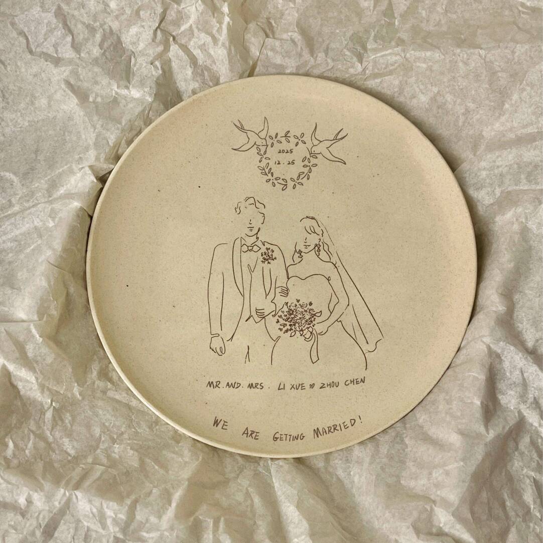Handmade Birthday & Wedding Anniversary Plates,Wedding Anniversary #1,Lumivault.