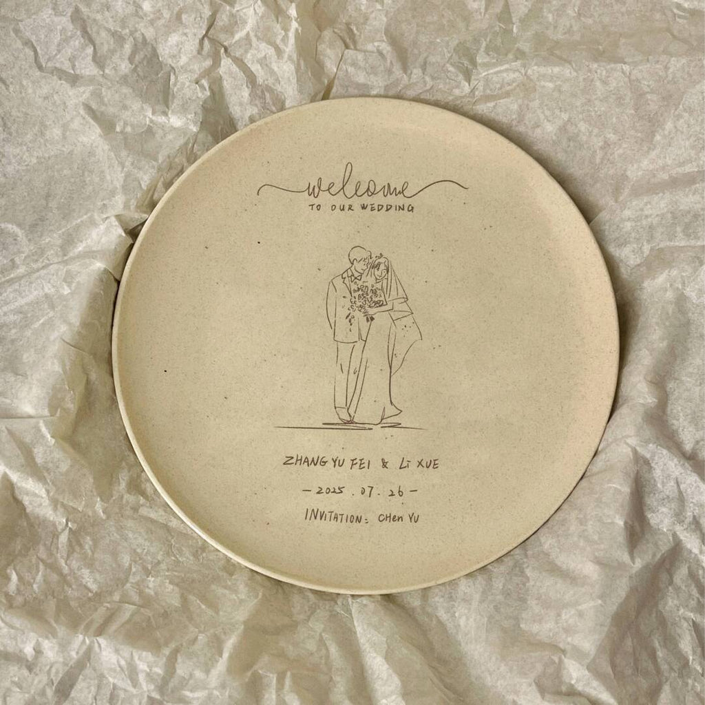 Handmade Birthday & Wedding Anniversary Plates,Wedding Anniversary #2,Lumivault.