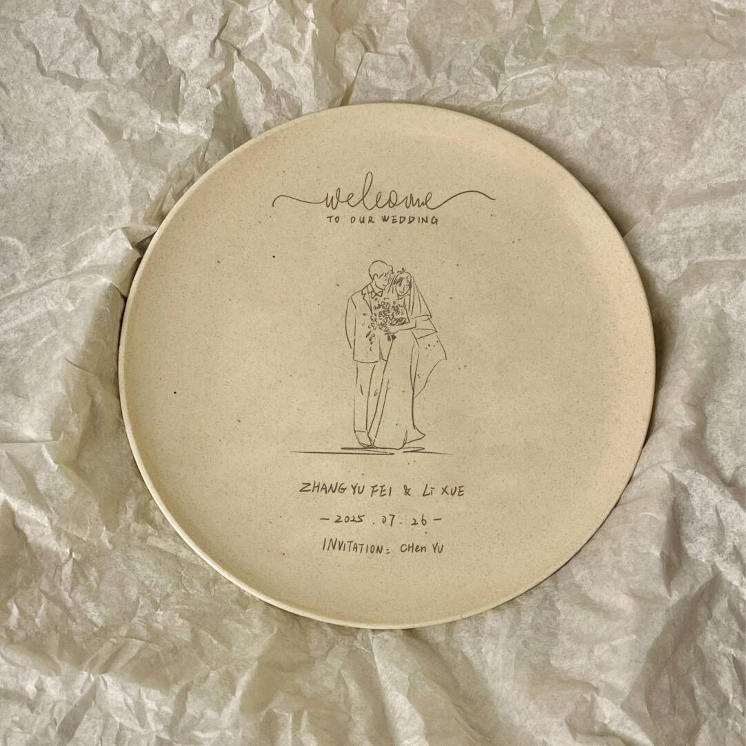 Handmade Birthday & Wedding Anniversary Plates,Wedding Anniversary #2,Lumivault.