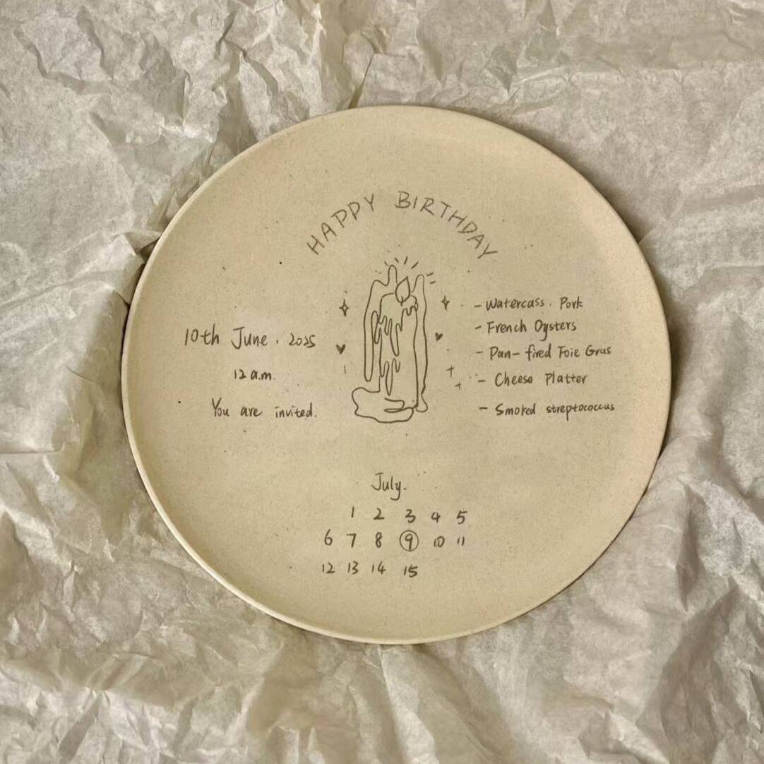 Handmade Birthday & Wedding Anniversary Plates,Birthday #2,Lumivault.