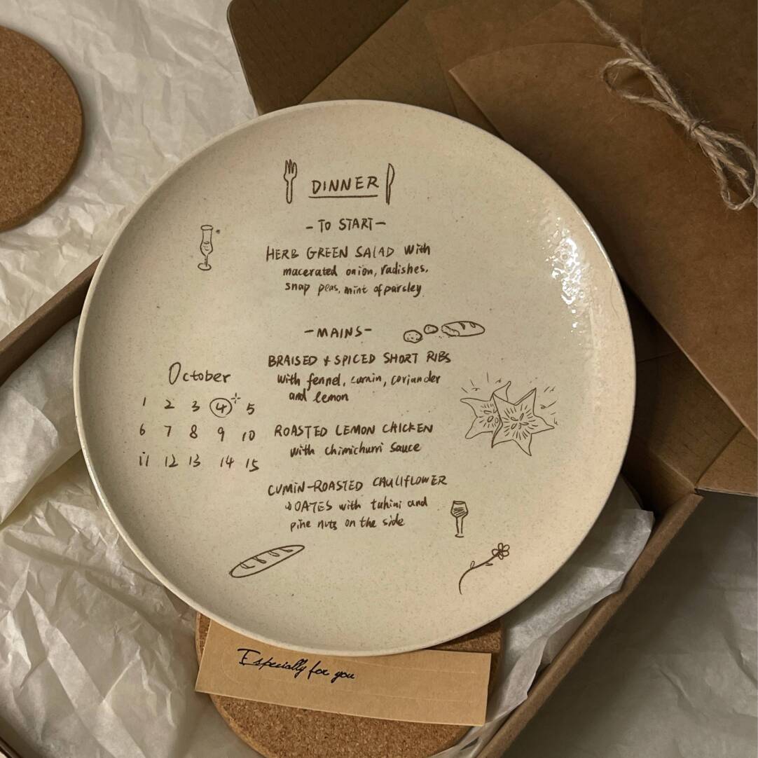 Handmade Birthday & Wedding Anniversary Plates,Birthday #4,Lumivault.