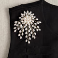 Handmade Copper Wire Beaded Flower Brooch,Lumivault.