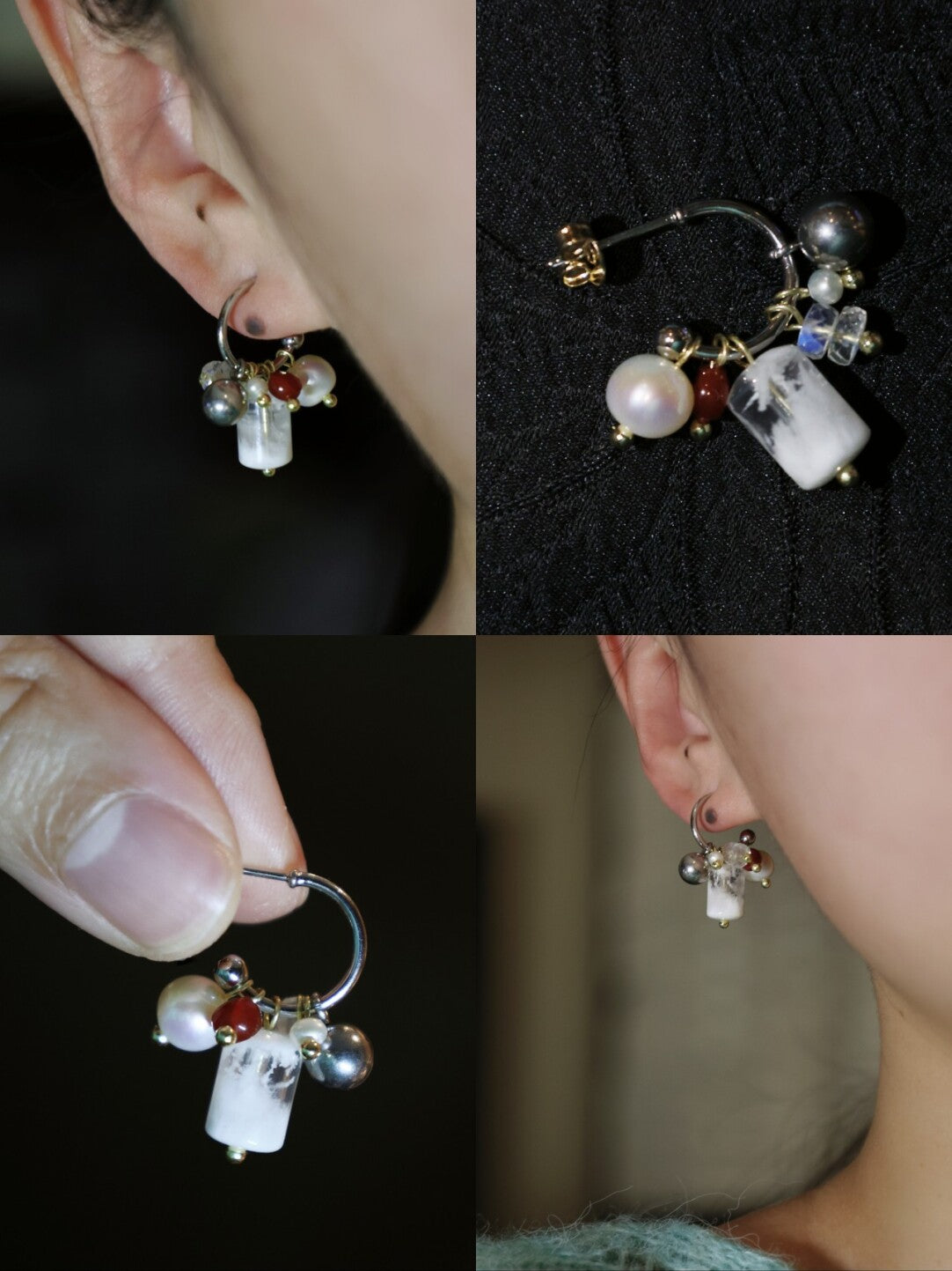 Handmade Edelweiss Beaded Earrings,Lumivault.