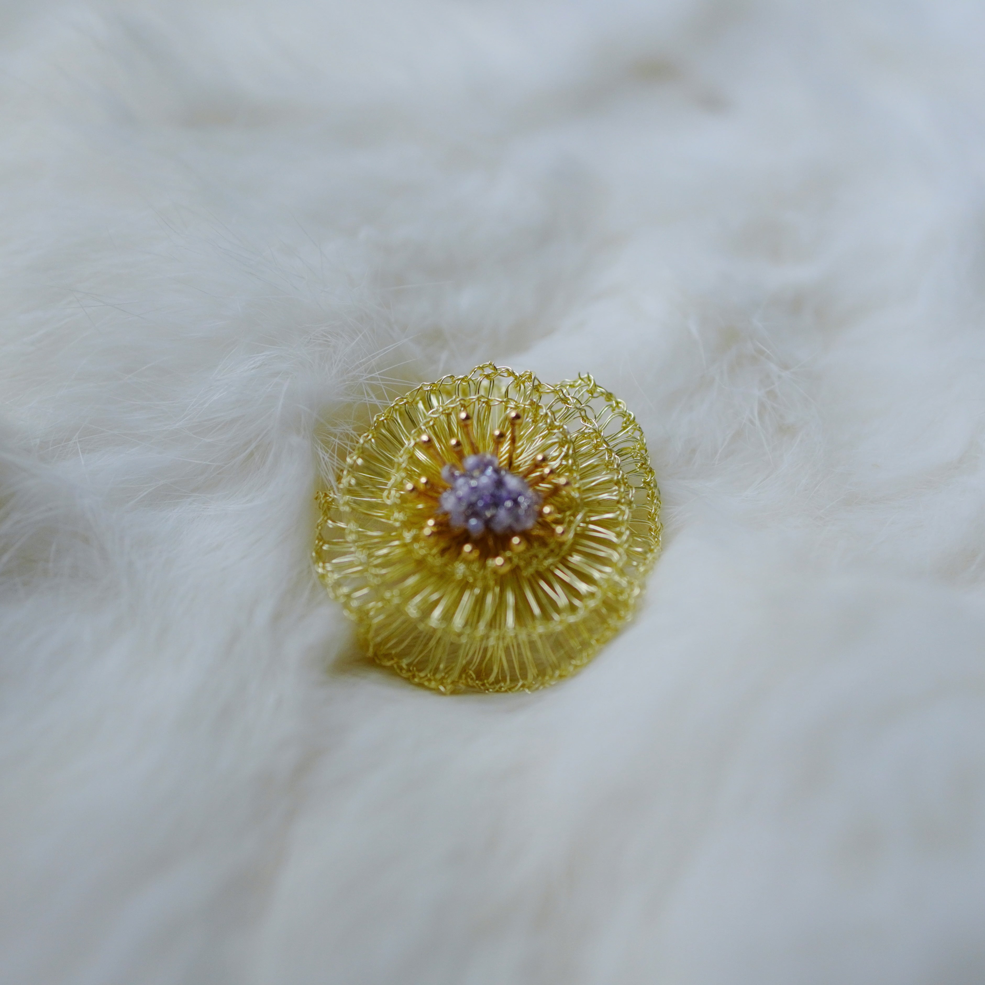 Handmade Metal Woven Flower Earrings,Lumivault.