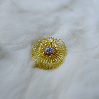 Handmade Metal Woven Flower Earrings