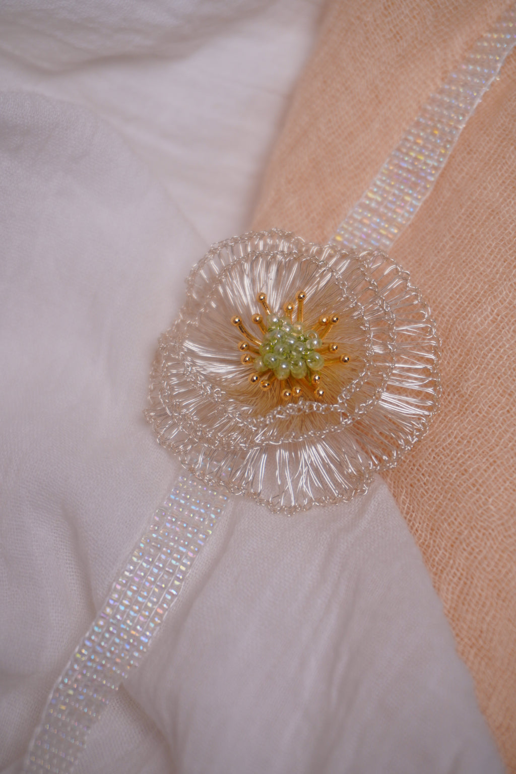 Handmade Metal Woven Flower Earrings,Lumivault.