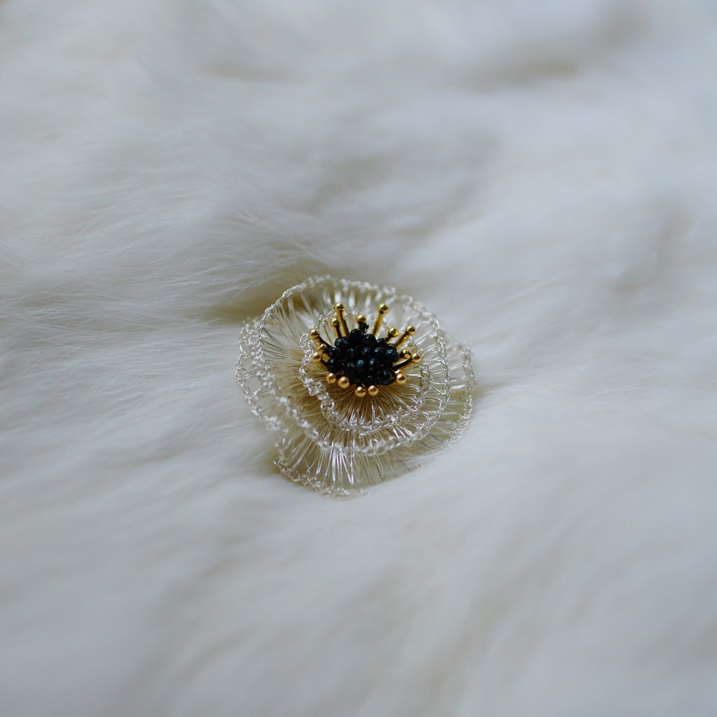 Handmade Metal Woven Flower Earrings
