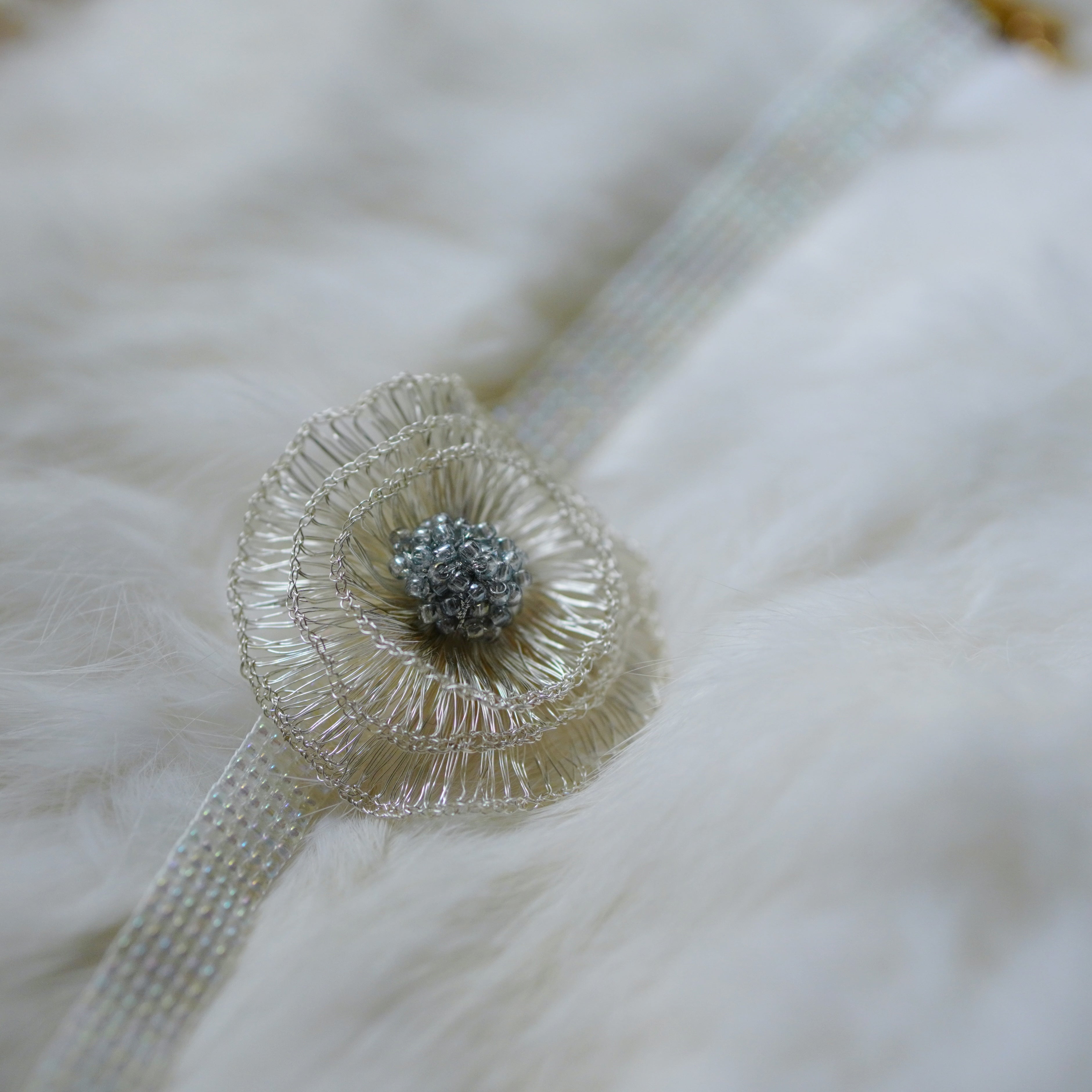 Handmade Metal Woven Flower Earrings,Lumivault.