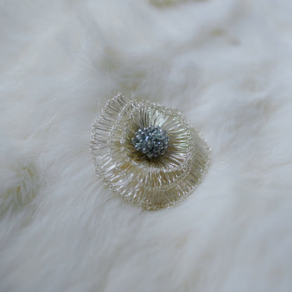 Handmade Metal Woven Flower Earrings