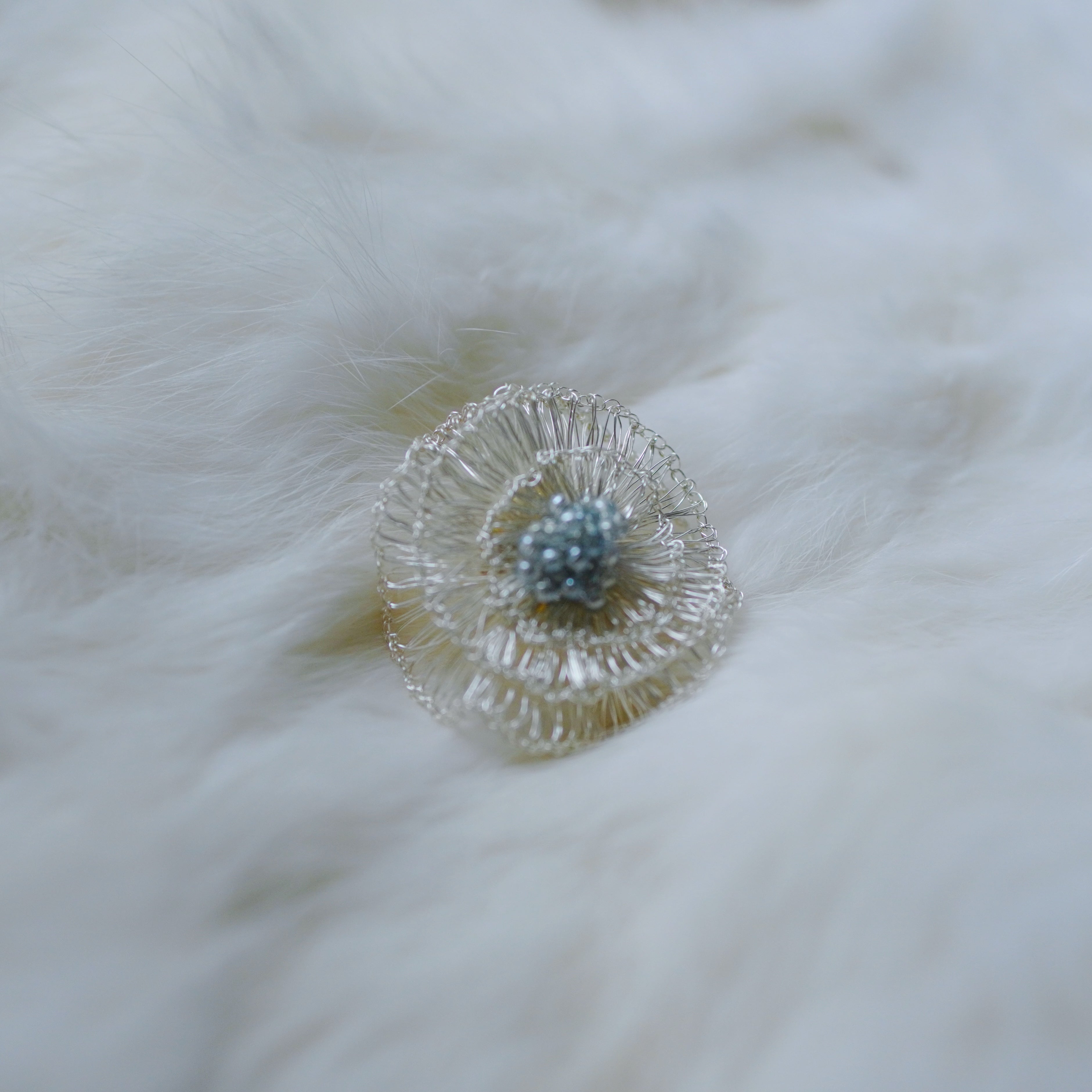 Handmade Metal Woven Flower Earrings,Lumivault.