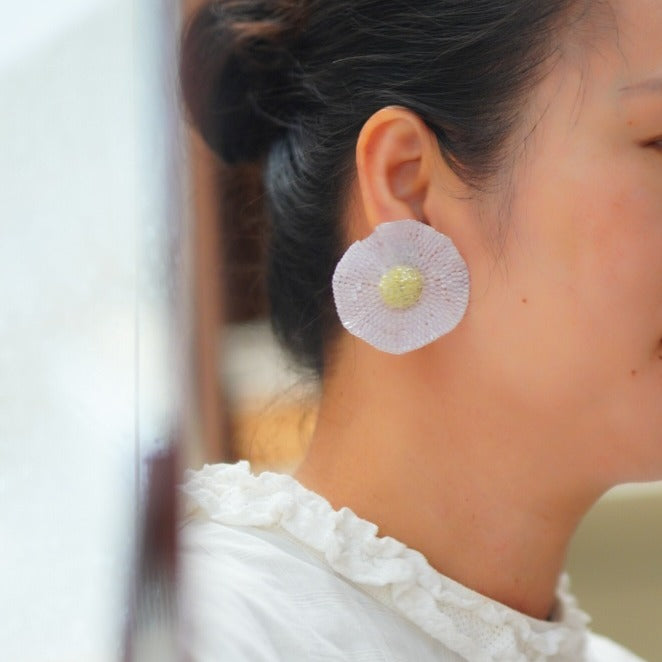 Handmade Seed Beaded Flower Earrings,Lumivault.