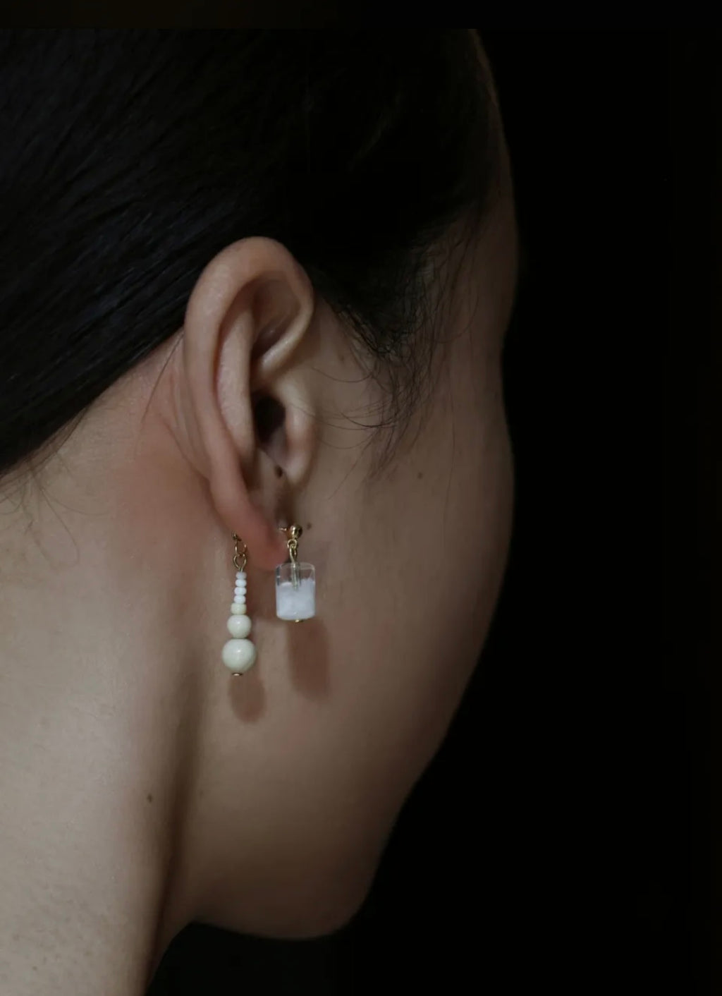 Handmade Snow Beaded Earrings,Lumivault.