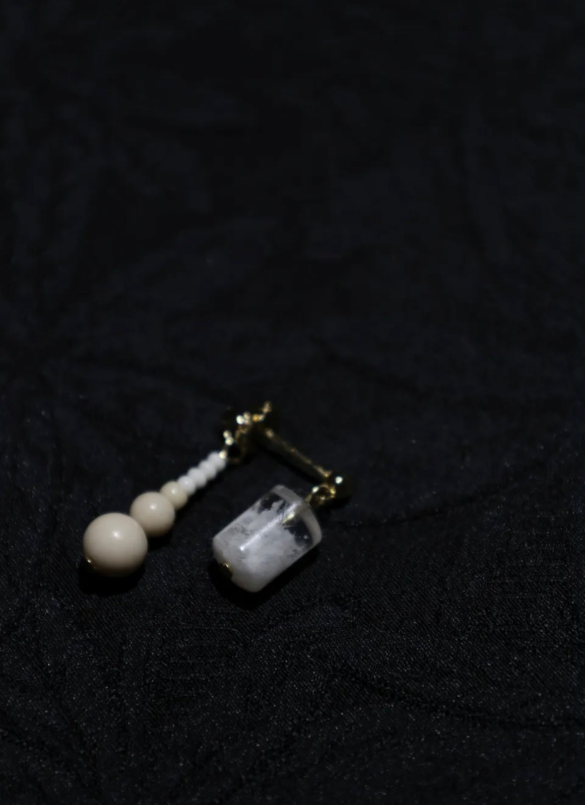 Handmade Snow Beaded Earrings