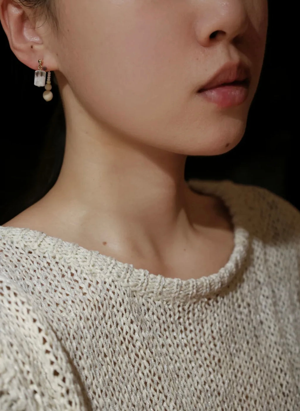 Handmade Snow Beaded Earrings,Lumivault.