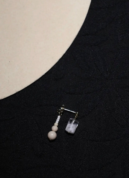 Handmade Snow Beaded Earrings