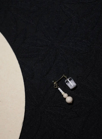 Handmade Snow Beaded Earrings