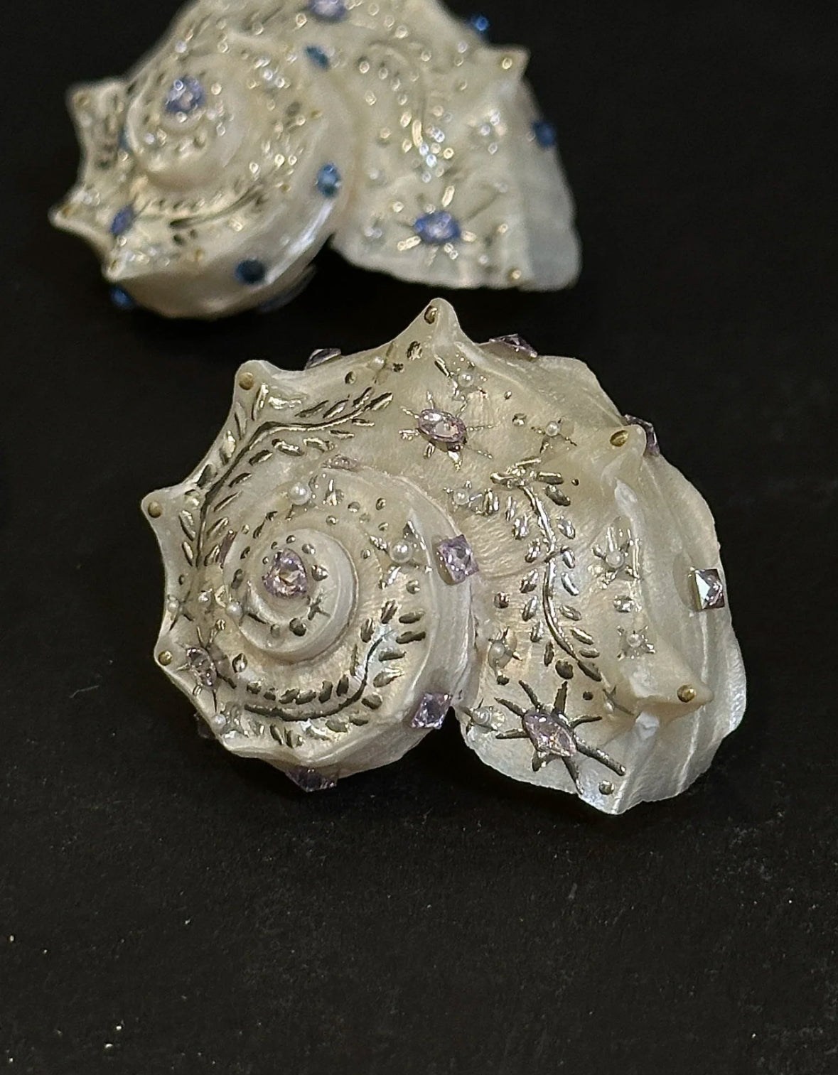 Handmade Starry Conch Necklace,Light Purple Diamond,Lumivault.