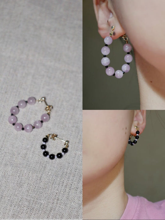 Handmade Summer Light Purple Asymmetrical Earrings - Lumivault